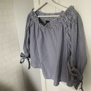 STRIPED AE OFF THE SHOULDER TOP